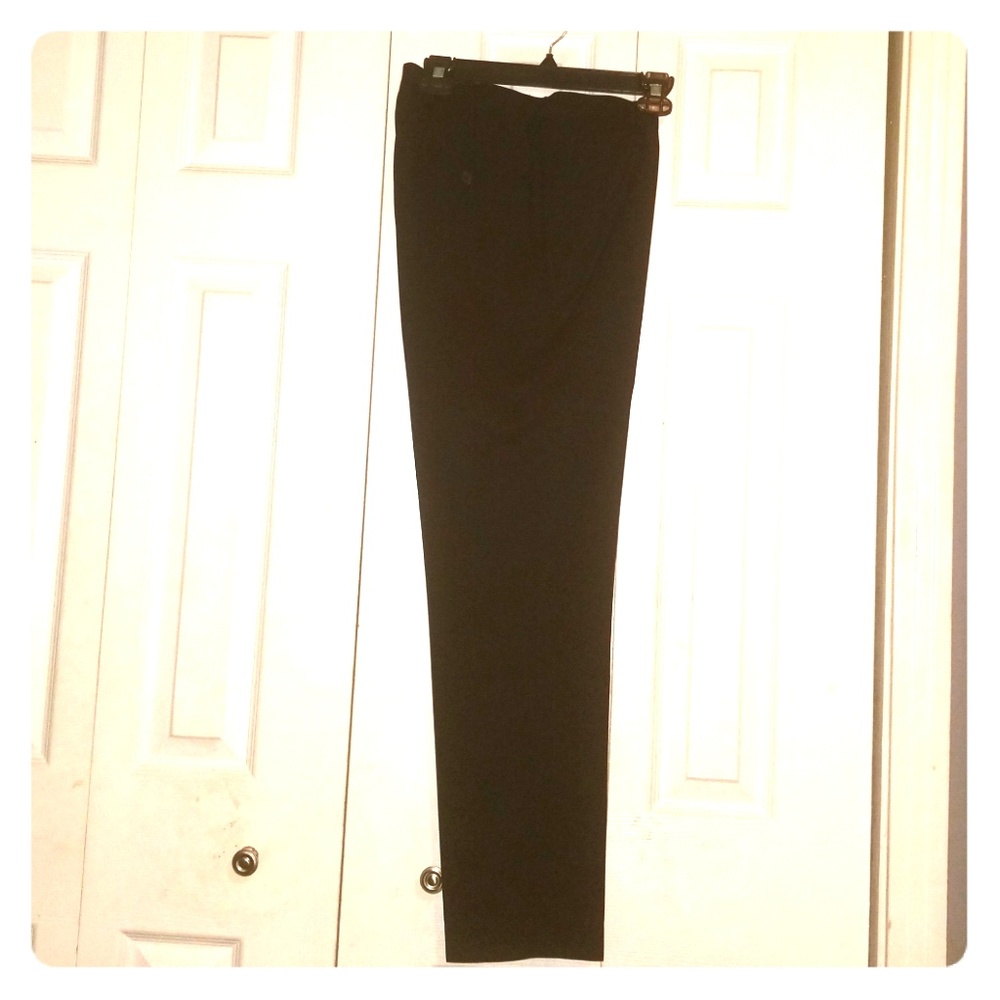 Black men's slacks flat front
